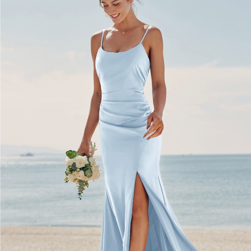 Elegant Light Blue Women's Dress
